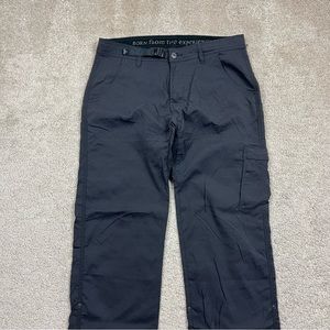 Prana Mens Stretch Zion Hiking Climbing Pants Dark Iron Gray Size 34x30
